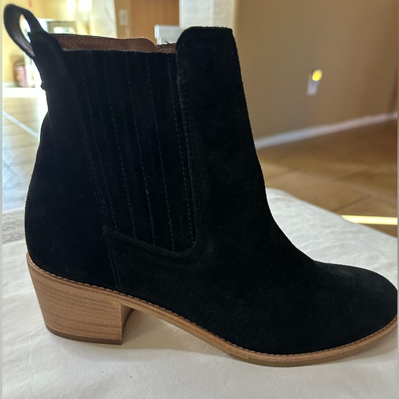 Paul Green Sante Suede Leather Western Ankle Booties Size 8 - Picture 2 of 10